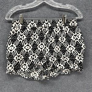 Brigitte Bailey Shorts‎ Women Size M Black White Elastic waist Casual high rise